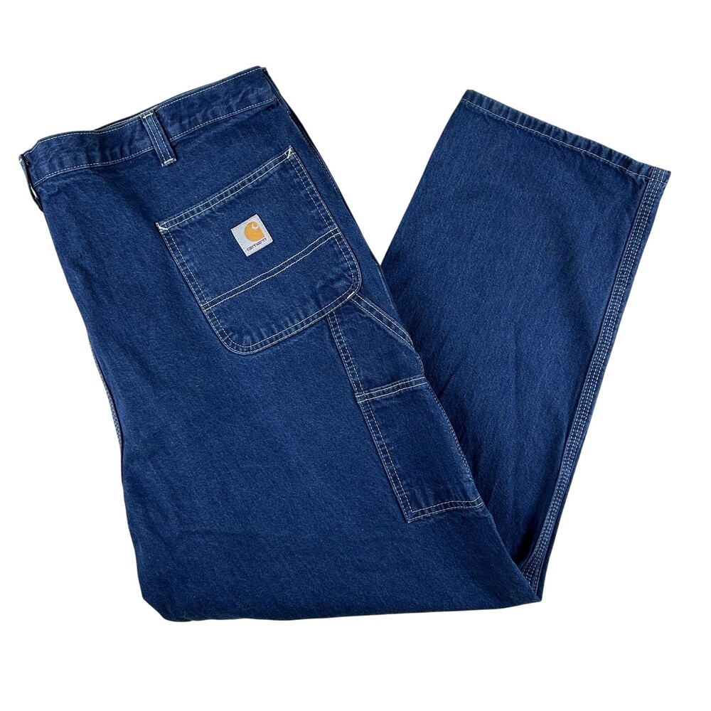 Carhartt Jeans Mens 44x30 Dungaree Fit Relaxed Straight Denim Zip Fly Workwear